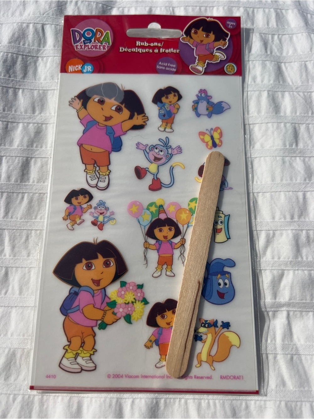 NWT VTG Sandylion Dora the Explorer Rub On Transfer Decals